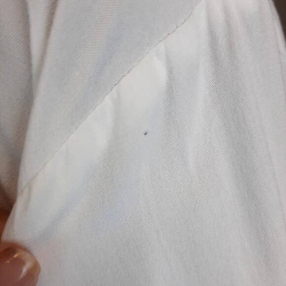 LOFT VISCOSE WOMEN'S L TOP WHITE EMBROIDERY 3/4 BELL SLEEVE PHEASANT BOHO - Picture 12 of 12